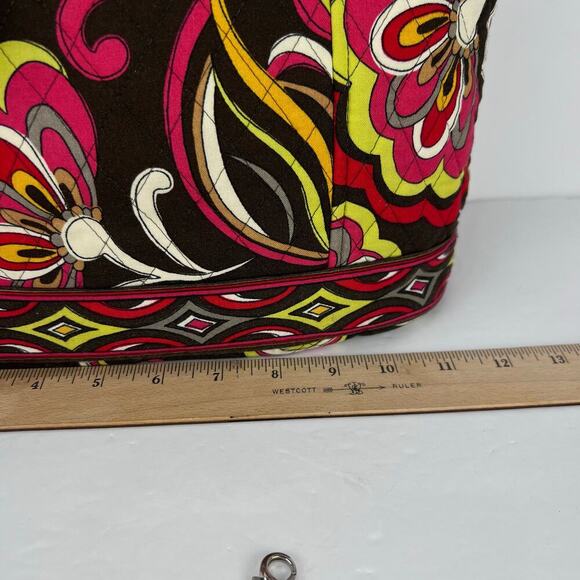 2 Piece Vera Bradley Retired Puccini Shopping Tote & Wallet Brown Yellow Red - Picture 12 of 14